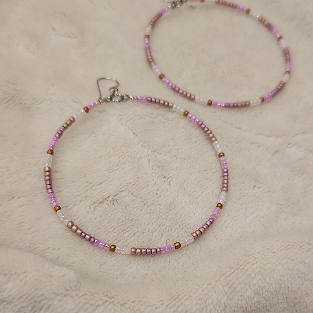 Chic Multicolor Beaded Hoop Earrings